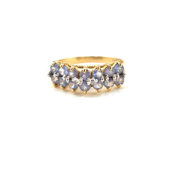 vintage tanzanite ring in yellow gold